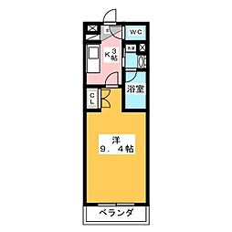 シテイライフ本山東 1Kの間取図画像