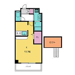 スリーディーガーデン本山 ワンルームの間取図画像