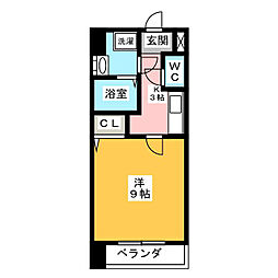 プライムコート東山 1Kの間取図画像