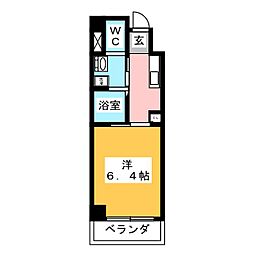ワイズタワー新栄 1Kの間取図画像
