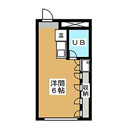 セザール新栄 5階ワンルームの間取り