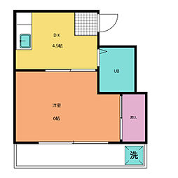まみヨコイ 2階1DKの間取り