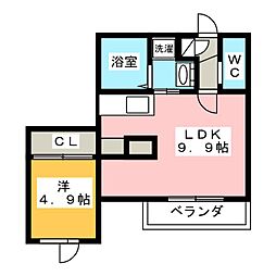 Evergarden千種II 1階1LDKの間取り