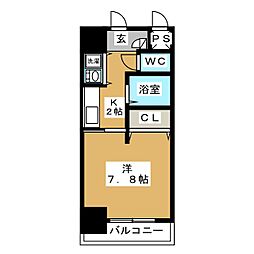 ＡＸＩＳ桜通内山 14階1Kの間取り