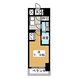 S-RESIDENCE葵 10階1Kの間取り