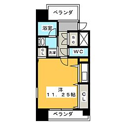 Ｌａ Ｂｅｌｌｅｚｚａ 12階ワンルームの間取り