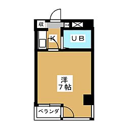 フィールドシティ新栄第3 3階1Kの間取り