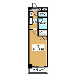 ＫＥＹ　ＦＬＡＴ　ＣＨＩＫＵＳＡ 1階1Kの間取り