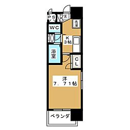 アルフィーレ新栄 1Kの間取図画像