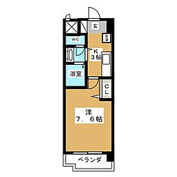 アルフィーレ新栄 1Kの間取図画像