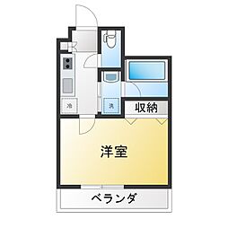 プレミアム吹上 1Kの間取図画像