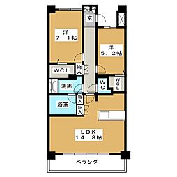 ロイヤルパークス千種 2LDKの間取図画像