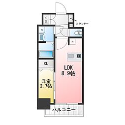 名古屋市中区新栄2丁目マンション 1LDKの間取図画像