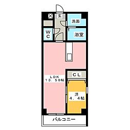 Primal千種stelo 1LDKの間取図画像