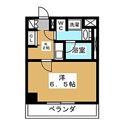レジディア高岳 1Kの間取図画像