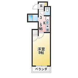 エスターブル池下 1Kの間取図画像