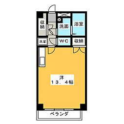 アロンノーブル2 ワンルームの間取図画像