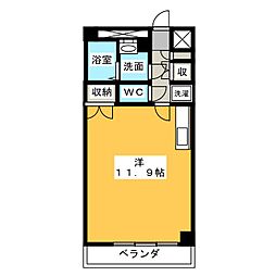 アロンノーブル2 ワンルームの間取図画像