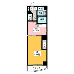 リブネスコート名古屋・葵 1DKの間取図画像