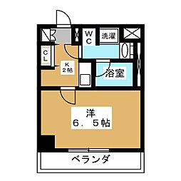 レジディア高岳 1Kの間取図画像