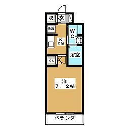 アーデン春岡 1Kの間取図画像
