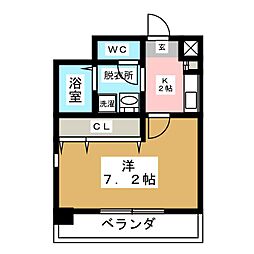 アスティ千種 1Kの間取図画像