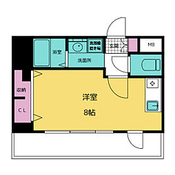 ミーム東新町 ワンルームの間取図画像