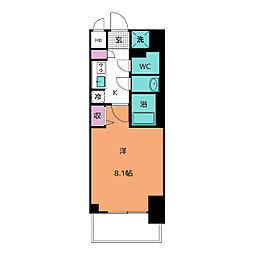 CRESTTAPP新栄 1Kの間取図画像