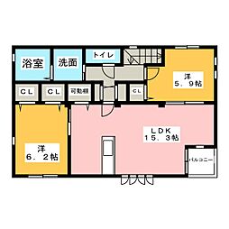 エムサイド 2LDKの間取図画像