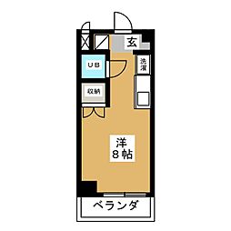 コラージュ88 ワンルームの間取図画像