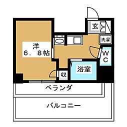 HillsFudoh 1Kの間取図画像