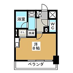 レジディア高岳 ワンルームの間取図画像