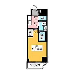 エスリード新栄デュオ 1Kの間取図画像