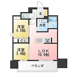 名古屋市千種区今池1丁目マンション 2LDKの間取図画像