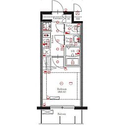 MAXIV名古屋 15階1Kの間取り