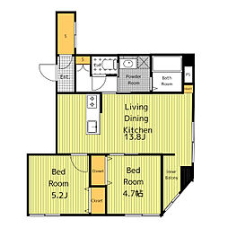 メゾンアミィ 2階2LDKの間取り