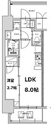S-RESIDENCE亀島駅前ascent 12階1LDKの間取り