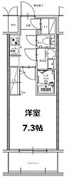 S-RESIDENCE亀島駅前ascent 7階1Kの間取り