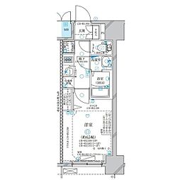ディアレイシャス名古屋太閤通 13階1Kの間取り