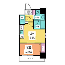 グランドゥール名駅西 7階1LDKの間取り
