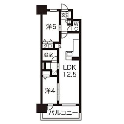 プレサンスロジェ　名古屋駅NORTH　FRONT 13階2LDKの間取り