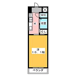 クレスト名駅西 8階1Kの間取り