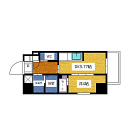THE LOUNGE LINEAR GATE 4階1DKの間取り