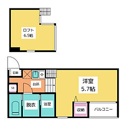 Stage名駅 2階1Kの間取り