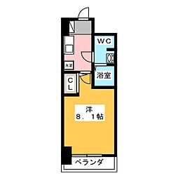 ヴェッセル幅下 9階1Kの間取り