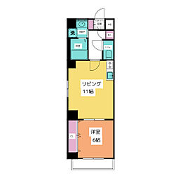 中駒グランヒルズ太閤通駅II 7階1LDKの間取り