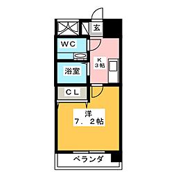 フロンティアタワー名駅南 6階1Kの間取り