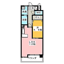 サンモール新道 1LDKの間取図画像