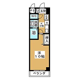 ザ・ロイヤルトップ名駅西 1Kの間取図画像