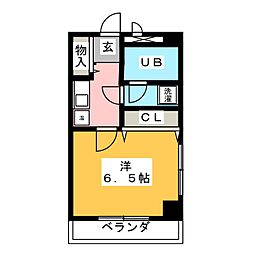 マインハイムオークラ 1Kの間取図画像